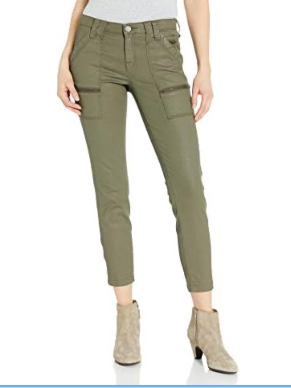 Joie Park Skinny Cargo Utility Pants in Olive Green Zipper Ankle - Size 28